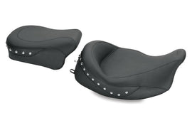 Mustang 08-21 Harley Electra Glide,Rd Glide,Rd King,Str Glide Std Touring Solo Seat w/Studs - Black - GTR Auto