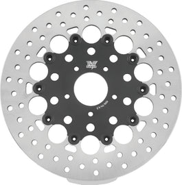 Twin Power 08-13 FLH FLT 08-16 FLHR 06-17 Dyna Front 11.8 Floating Rotor With Holes Black