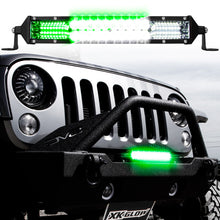 Load image into Gallery viewer, XK Glow 2-in-1 LED Light Bar w/ Pure White and Hunting Green Flood and Spot Work Light 20In