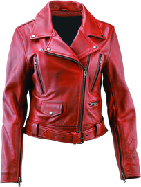 Kuryakyn Leather By River Road Arabian Spice Leather Jacket Red Womens - Small