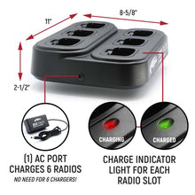 Load image into Gallery viewer, Rugged Radios 6-Pack Bank Charger for Handheld Radios RDH16
