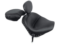Load image into Gallery viewer, Mustang 02-09 Honda VTX1300 Retro, S ,T Wide Touring 2PC Seat w/Driver Backrest Studs - Black
