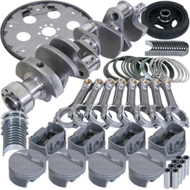 Eagle Chevy 350 1Pc 3.750in Crank 6.000in I-Beam Rods 4.060in Pistons 168 Tooth FP Balanced Assembly