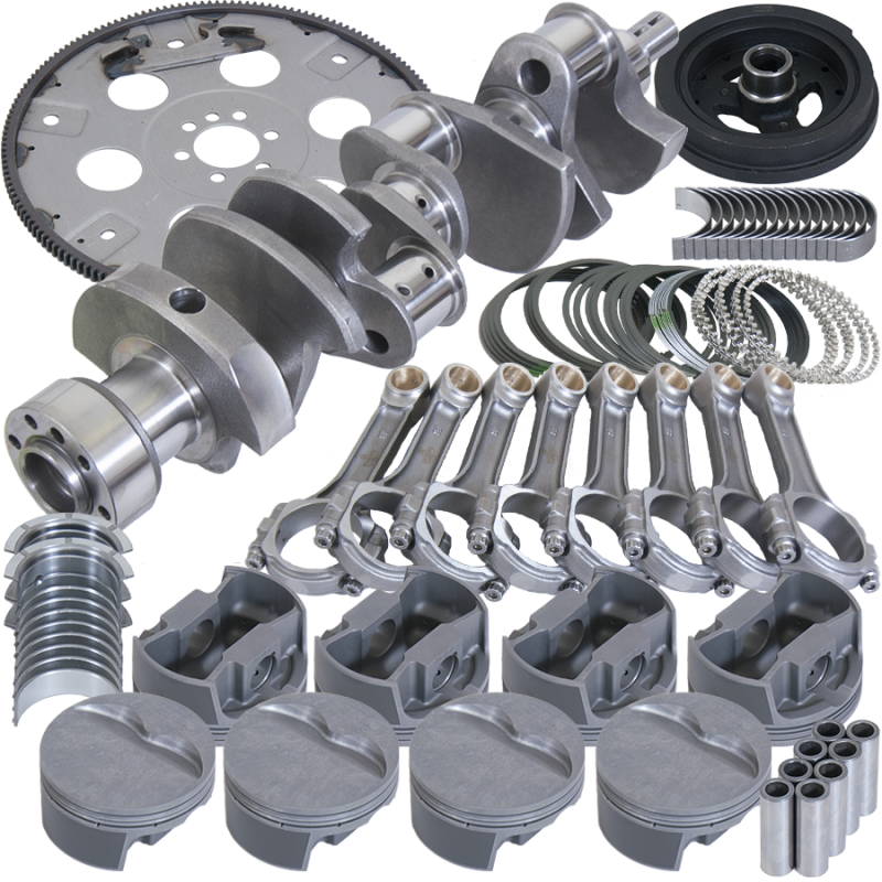 Eagle Chevy 350 1Pc 3.750in Crank 6.000in I-Beam Rods 4.040in Pistons 168 Tooth FP Balanced Assembly
