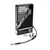 Goodridge 11-14 HD FLSTC Heritage CL (w/ABS) +6in Black Brake Line Kit w/Stainless Steel Fittings