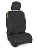 PRP Jeep Wrangler JL Front Seat Covers - 2 door- with Molle Back (Pair) - Black/Green