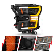 Load image into Gallery viewer, ANZO 15-17 Ford F-150 Black LED Projector Plank Style DRL w/Initiation Light Halogen Models