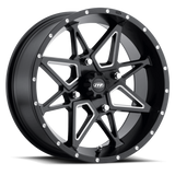 ITP Tornado 14X7 / 4x110 BP / 2+5 Offset Matte Black w/ Milled Accents Wheel