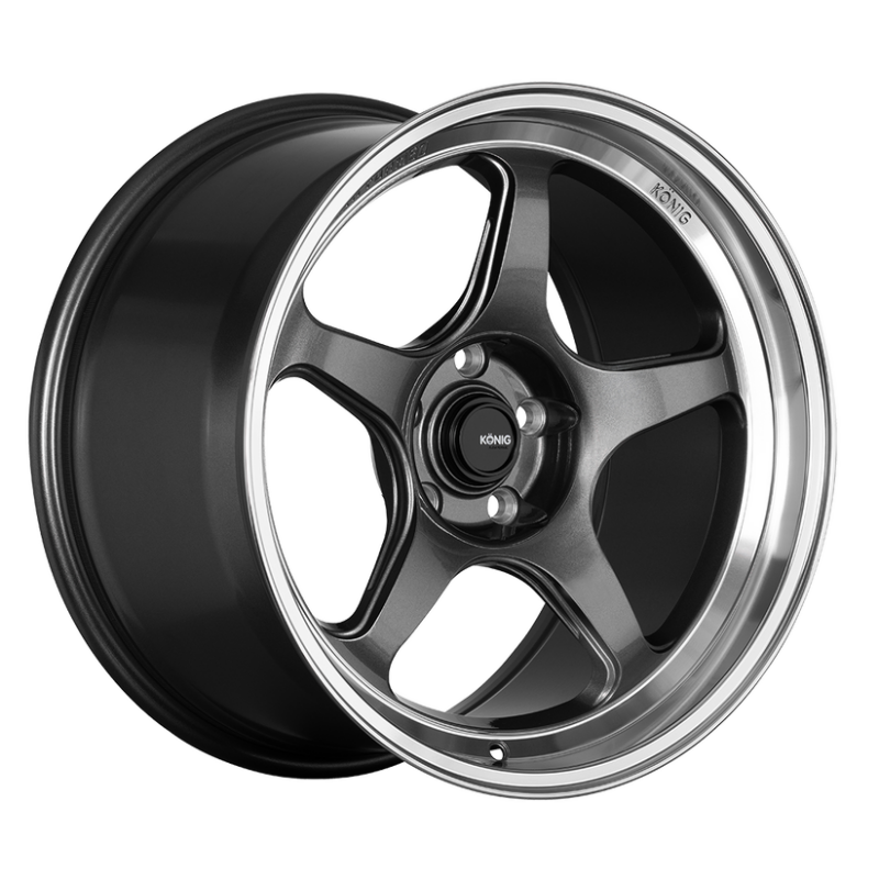 Konig Hyperspec 18x10.5B 5x114.3 ET22 Anthracite Metallic Wheel w/Mirror Machined Lip (Knurled Bead)