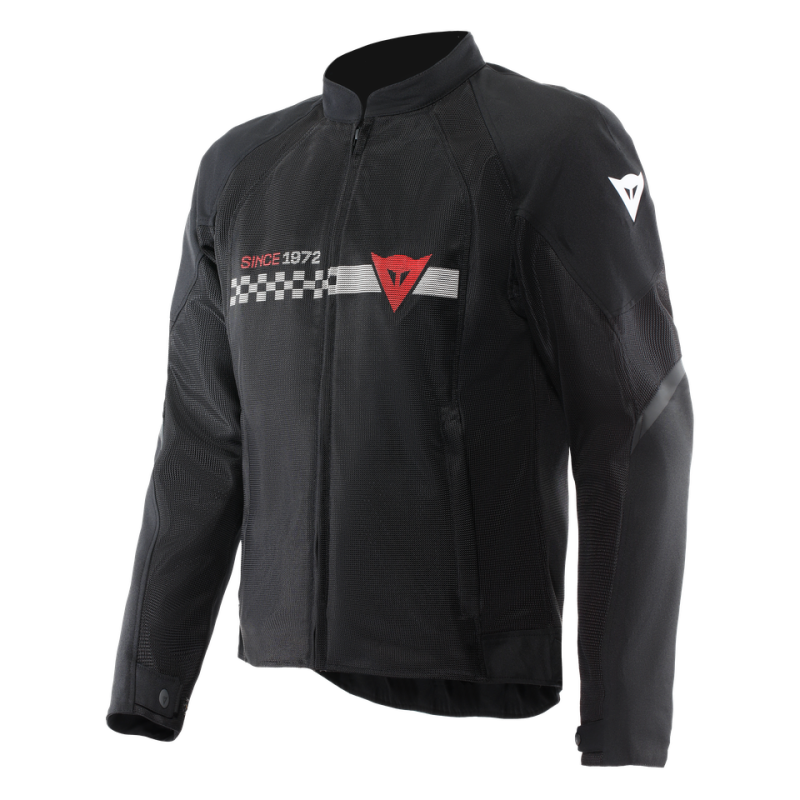 Dainese Herosphere Air Tex Jacket Black/White Stripes/Red Size - 60