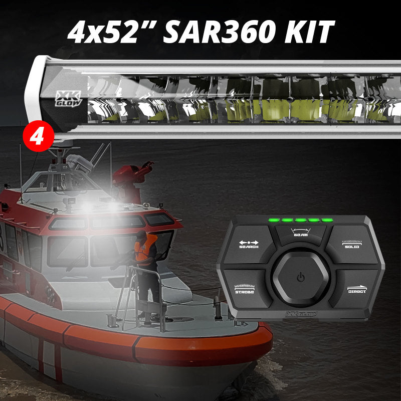 XK Glow SAR360 Light Bar Kit Emergency Search and Rescue Light System White (4) 52In