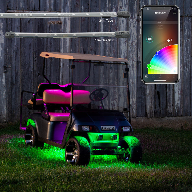 XK Glow LED Golf Cart Accent Light Kits XKchrome Smartphone App