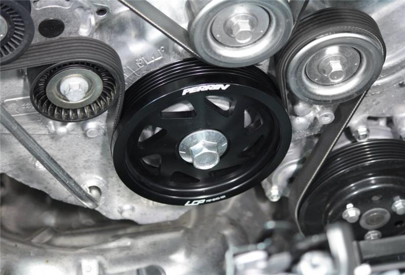 PERRIN 15-18 Subaru WRX / 13-20 BRZ / 14-18 FXT / 13-16 Crosstrek Lightened Crank Pulley - Black - GTR Auto