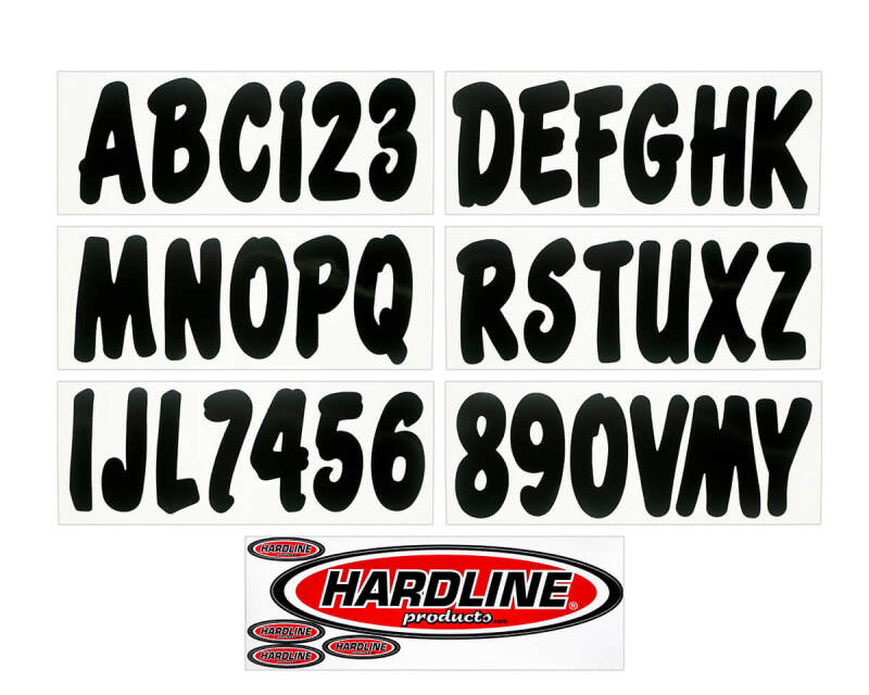 Hardline Boat Lettering Registration Kit 3 in. - 200 Black Solid