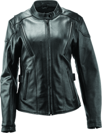 River Road Race Leather Jacket Black Womens - 2XL