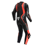 Dainese Audax D-Zip 1PC Perforated Leather Suit Black/Red Fluorescent/Anthracite Size - 60