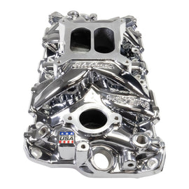 Edelbrock Chevy SB Performer EPS Intake Manifold w/ Oil Fill Tube - Chrome Plasma