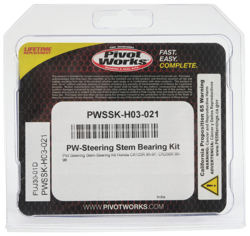 Pivot Works 95-97 Honda CR125R Steering Stem Bearing Kit