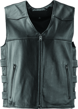 Load image into Gallery viewer, Kuryakyn Leather By River Road Plains Leather Vest Black - 3XL