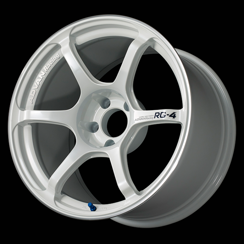 Advan RG-4 17x7.0 / +42 Offset / 4x100 / 63mm Bore / Racing White Metallic and Ring
