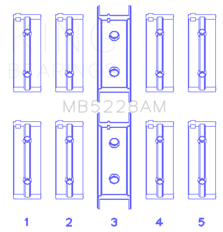King Engine Bearings Mitsubishi 4G52 (Size +0.50mm) Main Bearing Set - GTR Auto