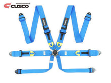 Load image into Gallery viewer, Cusco Universal 6 Point 3in Shoulder 3in Lap w/Eyebolts (7/16-20UNF Thread) FIA Racing Harness- Blue
