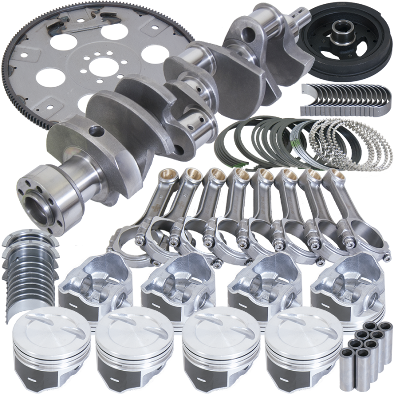 Eagle Chevy 350 1Pc 3.750in Crank 5.700in I-Beam Rods 4.060in Pistons 168 Tooth FP Balanced Assembly