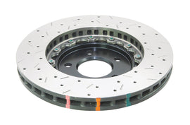 DBA 05-10 Ford Mustang GT / 11-13 V6 Front Drilled & Slotted 5000 Series 2 Piece Rotor w/ Black Hat