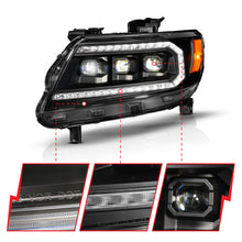 Load image into Gallery viewer, ANZO 15-22 Chevy Colorado Blk Housing Full LED DRL Projector Headlight w/ Sequential Light Bar