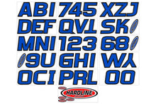 Load image into Gallery viewer, Hardline Boat Lettering Registration Kit 3 in. - 700 Blue/Black