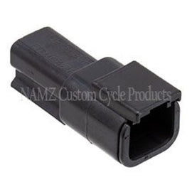 NAMZ Deutsch DTM 2-Position Receptacle w/2 Stamped Terminals & Wedgelock - Black (HD 74102-98BK)