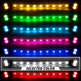 XK Glow Strip Single Color Underglow LED Accent Light Car/Truck Kit White - 8x24In Tube + 4x8In