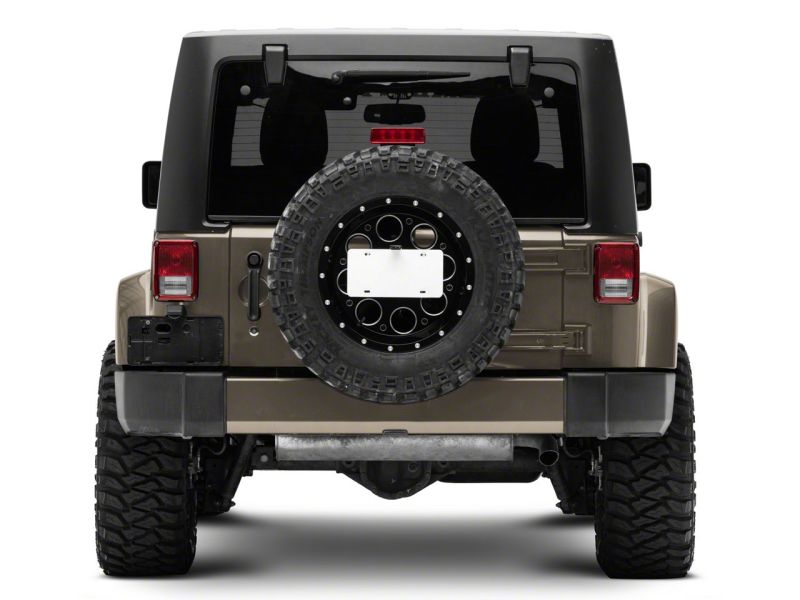 Raxiom 07-18 Jeep Wrangler JK Axial Series License Plate Bracket w/ LED Brake Light