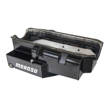 Load image into Gallery viewer, Moroso Pre 85 SBC 2PC Rear Main Circle Track SK Modified 8qt Steel 6.5in Oil Pan w/Rear Notch