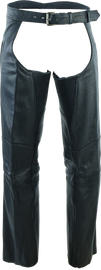 River Road Longhaul Leather Chaps Black - Small