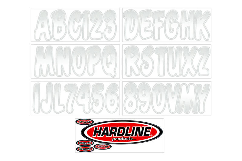 Hardline Boat Lettering Registration Kit 3 in. - 200 White/Silver