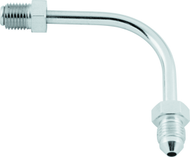 Twin Power Stainless Brake Fitting Male 3/8-24 Inverted Flare to AN-3 Male 90  Adaptor Tube Long