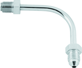 Twin Power Stainless Brake Fitting Male 3/8-24 Inverted Flare to AN-3 Male 90  Adaptor Tube Long