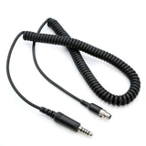 Rugged Radios Firetruck Intercom Headset Coil Cord for Firecom Style Jacks 5 Foot