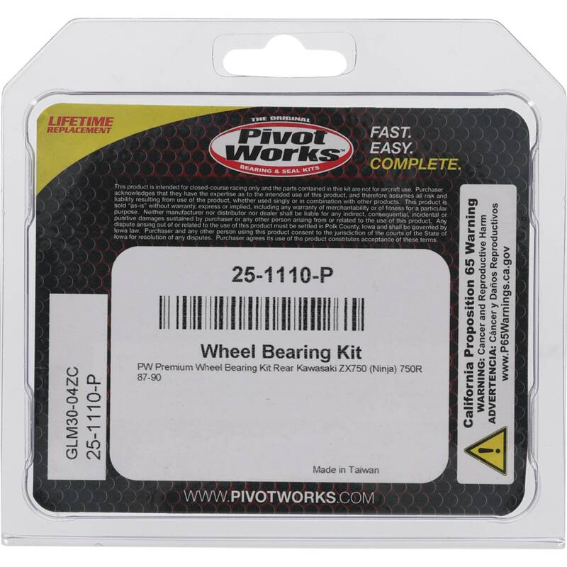 Pivot Works Kawasaki Wheel Bearing Kit Premium Bearings