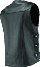 Load image into Gallery viewer, Kuryakyn Leather By River Road Plains Leather Vest Black - Small