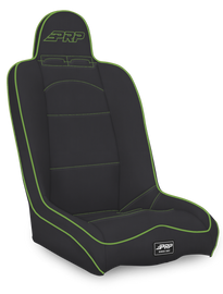 PRP Daily Driver High Back Suspension Seat- Black/Green Vinyl