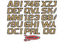 Load image into Gallery viewer, Hardline Boat Lettering Registration Kit 3 in. - 700 Brown/Black