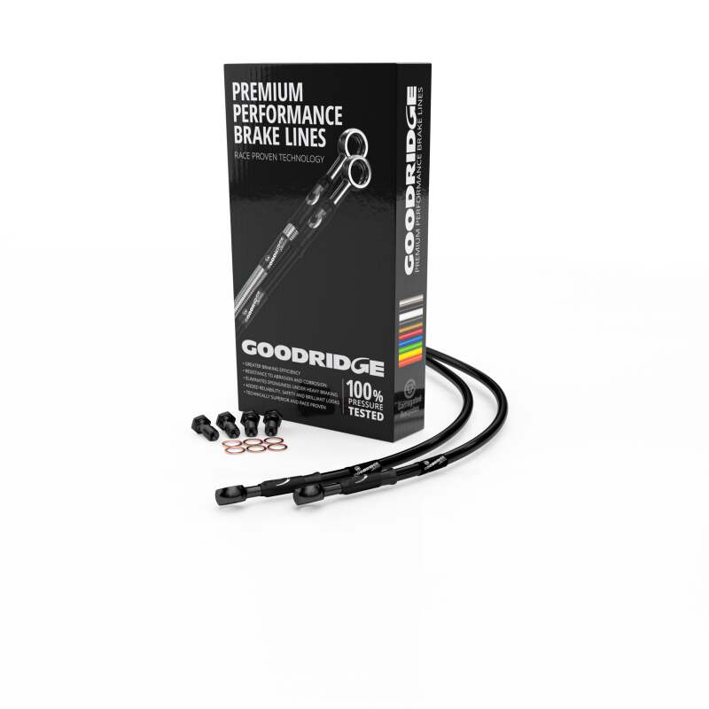 Goodridge 11-14 Harley-Davidson FLSTC Heritage CL (w/ABS) Black Front Brake Line w/Black Fitting - GTR Auto
