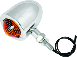 Bikers Choice Chrome Bullet Lite With Amber Lens 2 Inch Diameter Dual Filament Custom Stud Mount