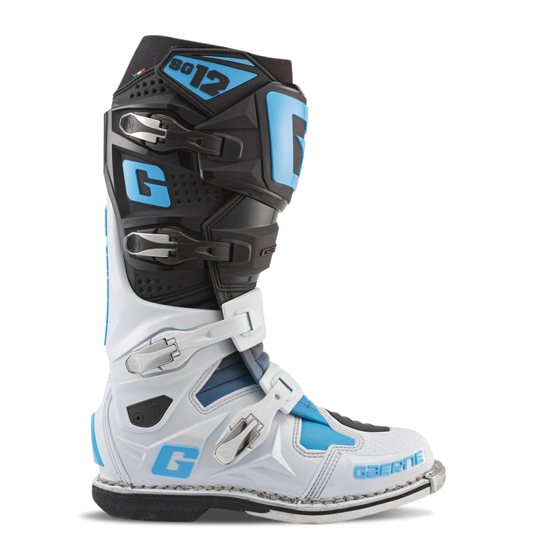 Gaerne SG12 Limited Edition Boot Black/White/Carolina Blue - Size 10.5