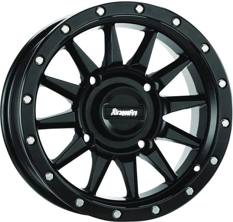 DragonFire Racing Echo Wheel 15X7 4/156 5+2 +10 Machined Black