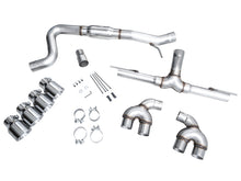 Load image into Gallery viewer, AWE MK8 Volkswagen Golf R 3in Track Edition Quad Exhaust - Chrome Silver Tips