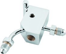Load image into Gallery viewer, Twin Power Chrome Brake Tee 90 Degree Male AN3 W 1/8 NPT Port Custom