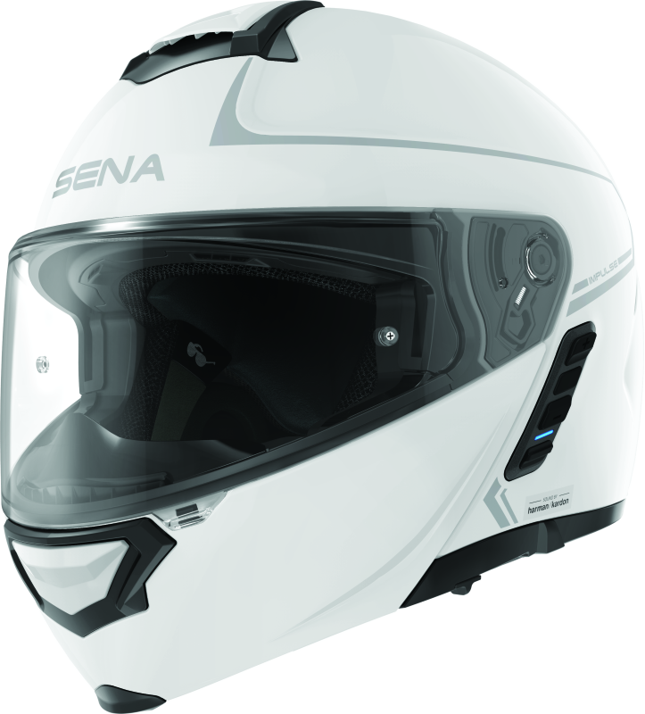 Sena Technologies Impulse Modular Helmet Bluetooth Helmet w/Mesh Intercom Glossy White - XL